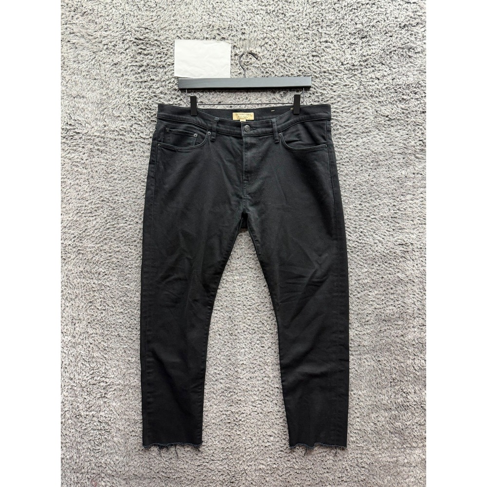 Burberry Slim Fit Skinny Denim Jeans Black Dark Wash Mens Size 36 x 32 Altered